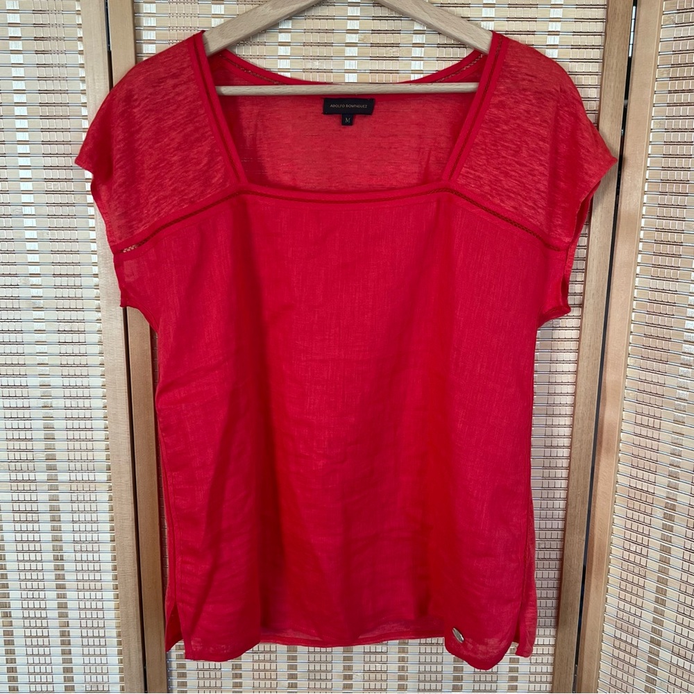 Adolfo Dominguez 100% Linen Top Size M